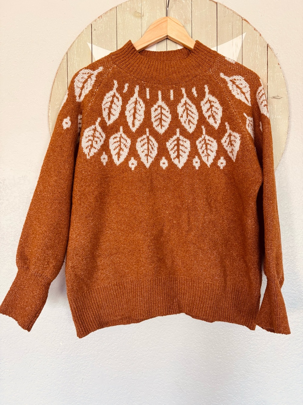Maurices large fall leaves rust colored sweater